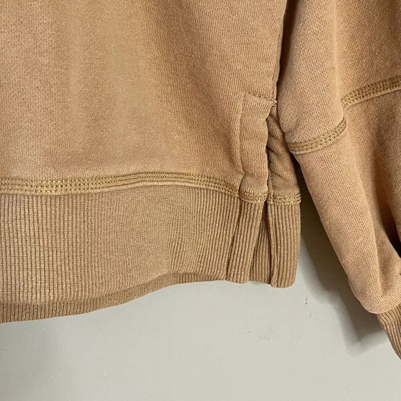 Mod Ref Womens Oversize Pullover Sweatshirt Ribbed Trim Sz S Brown Casual Comfy - Picture 4 of 14